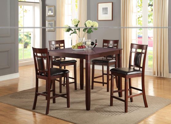 Counter height dark brown 5pcs set
