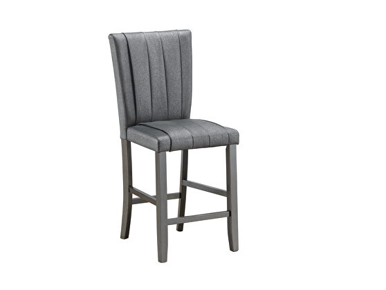 Fabric glitter gray upholstered counter height chair