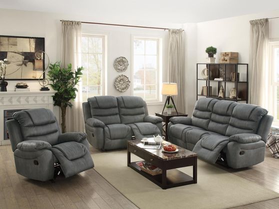 Breathable leatherette reclining sofa