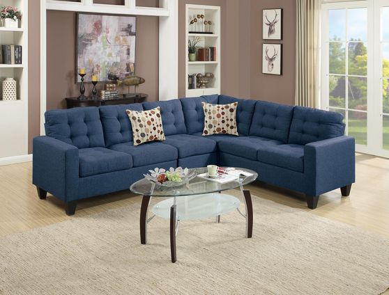 Blue fabric 4PCS casual sectional sofa