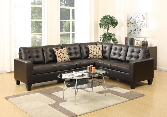 Espresso bonded leather 4PCS sectional sofa