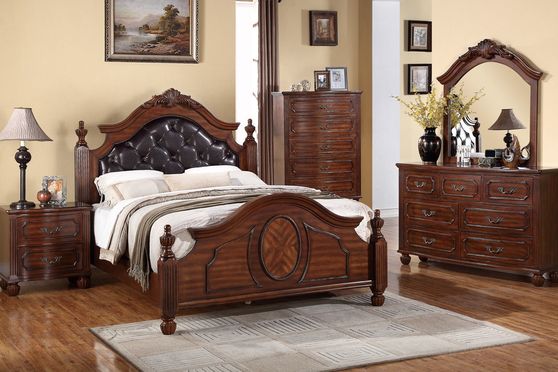 Royal style post platform bed in cherry