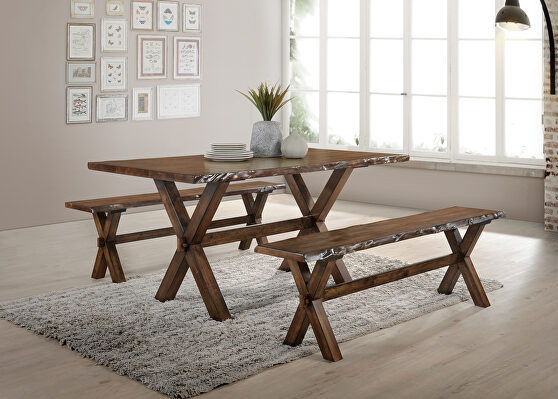 Solid wood x-shape legs table