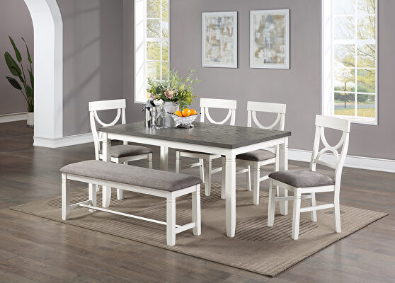 5pcs dining table set with x-shaped back chairs