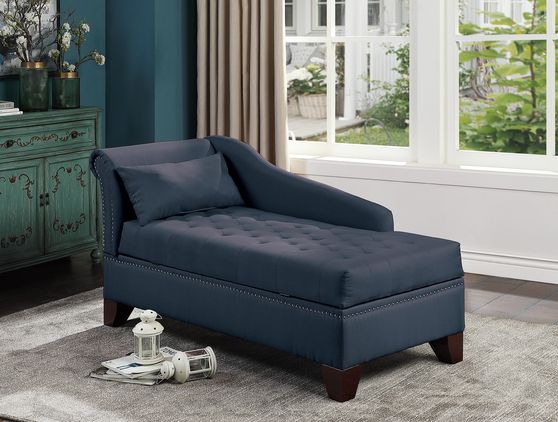 Dark blue polyfiber chaise lounge