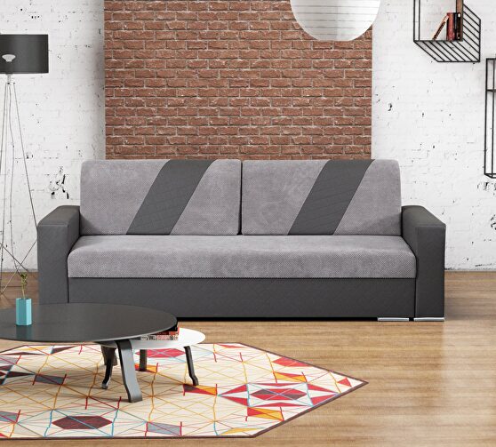 Two-toned gray sofa bed