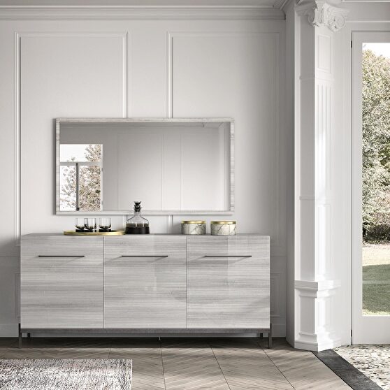 Contemporary glossy gray buffet