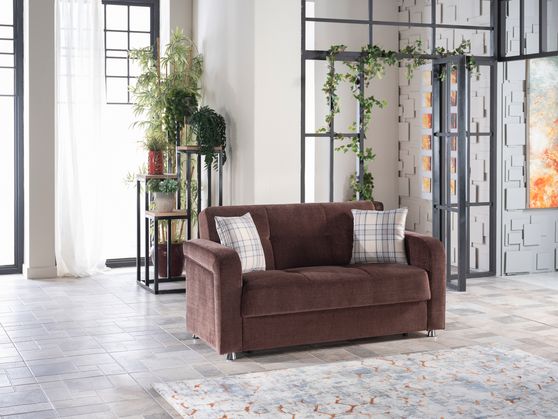 Yennifer brown casual style sofa bed loveseat