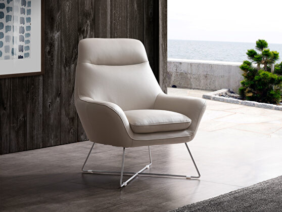 Daiana chair light gray top grain Italian leather