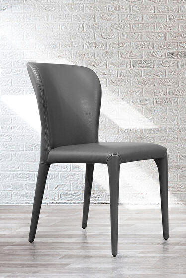 Hazel dining chair gray faux leather