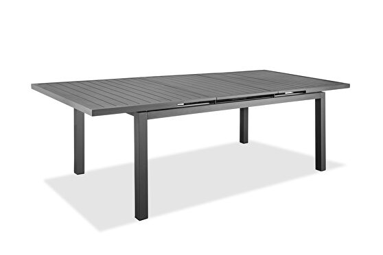 Indoor/outdoor extendable dining table gray aluminium