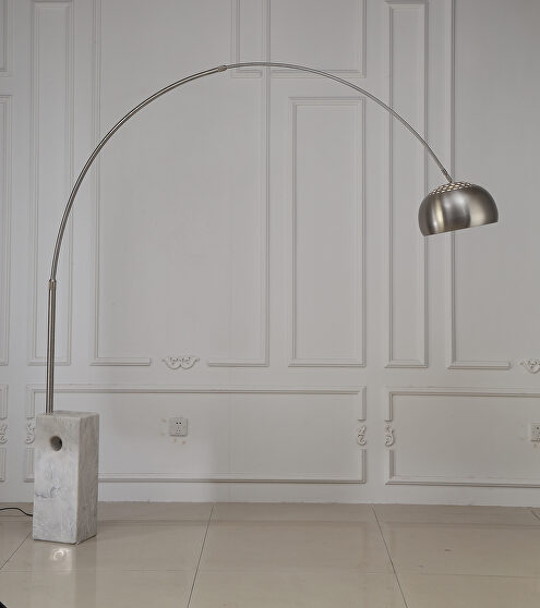 Floor lamp aluminum and white marble base