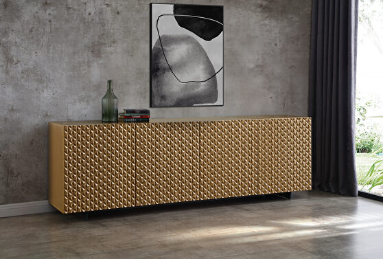 High gloss gold finish large buffet