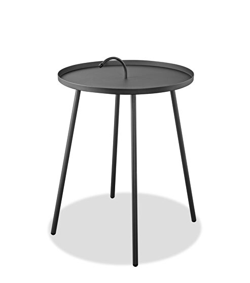 Indoor/outdoor steel side table with e-coating