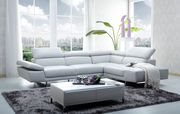 JM1717 RF Preimium white Italian leather sectional sofa