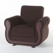 Chocolate storage chair w/ rolled arms main photo
