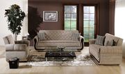Argos (Zilkade Brown) Plain brown storage sofa/sofa bed w/ rolled arms