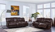 Brown bonded leather sofa in casual style main photo