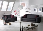 Convertible storage sofa / sofa bed in black main photo