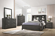 Gray oak eastern king bed w/storage