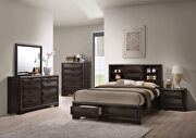 Espresso eastern king bed w/storage