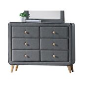 Light gray fabric dresser