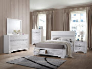 Naima (White) White queen bed