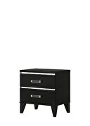 Chelsie (Black) N Black finish and decorative sliver trims nightstand