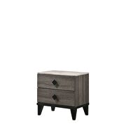 Faux marble & rustic gray oak nightstand