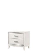 Haiden (White) N Cream white finish shimmering silver trim accent nightstand