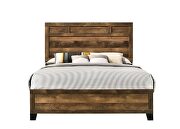 Clean lines and a rustic brown finish king bed main photo