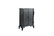 Charcoal finish silver trim accent chest main photo