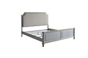 House Marchese II K Two tone beige fabric & pearl gray finish king bed