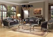 Silver gray silk-like fabric traditional sofa