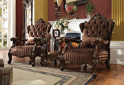 Versailles Brown velvet & cherry oak chair w/1 pillow