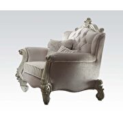 Elegant bone white finish deep tufted classic chair