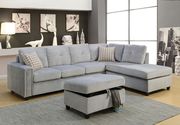 Belville (Gray) Gray velvet reversible sectional sofa