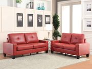 Platinum II (Red) Red pu leather affordable sofa + loveseat set
