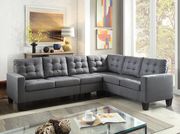 Earsom Gray linen fabric 4pcs sectional sofa