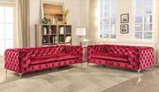Red velvet fabric living room sofa