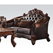Vendome III (Cherry) L Cherry 2 tone dark brown pu tufted loveseat