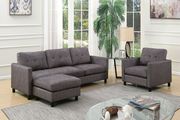 Gray fabric versatile sectional sofa