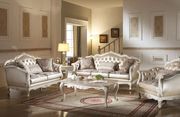 Pearl white / rose gold fabric traditional sofa