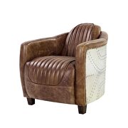 Brown top grain aluminum chair main photo