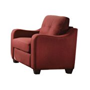 Cleavon II (Red) C Casual style red linen fabric chair