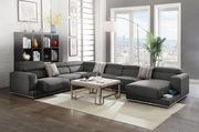 Contemporary gray fabric low-profile sectional main photo