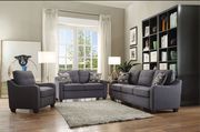 Casual style gray linen fabric sofa main photo