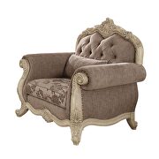 Ragenardus (Antique White) C Gray fabric antique white finish classic chair