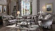 Gray / silver velvet traditional sofa