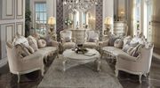 Picardy Fabric w/ antique pearl finish sofa